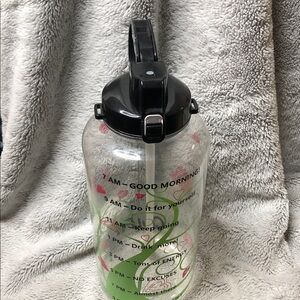 Motivational 128 Oz plastic Water Bottle with Straw